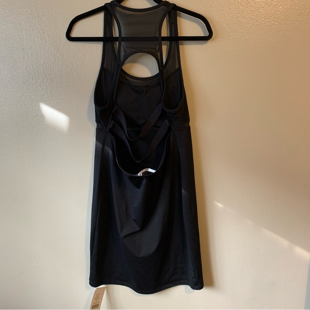Fabletics Black Strappy Racerback Bodycon Mini Dress with Mesh Inset - Picture 11 of 11